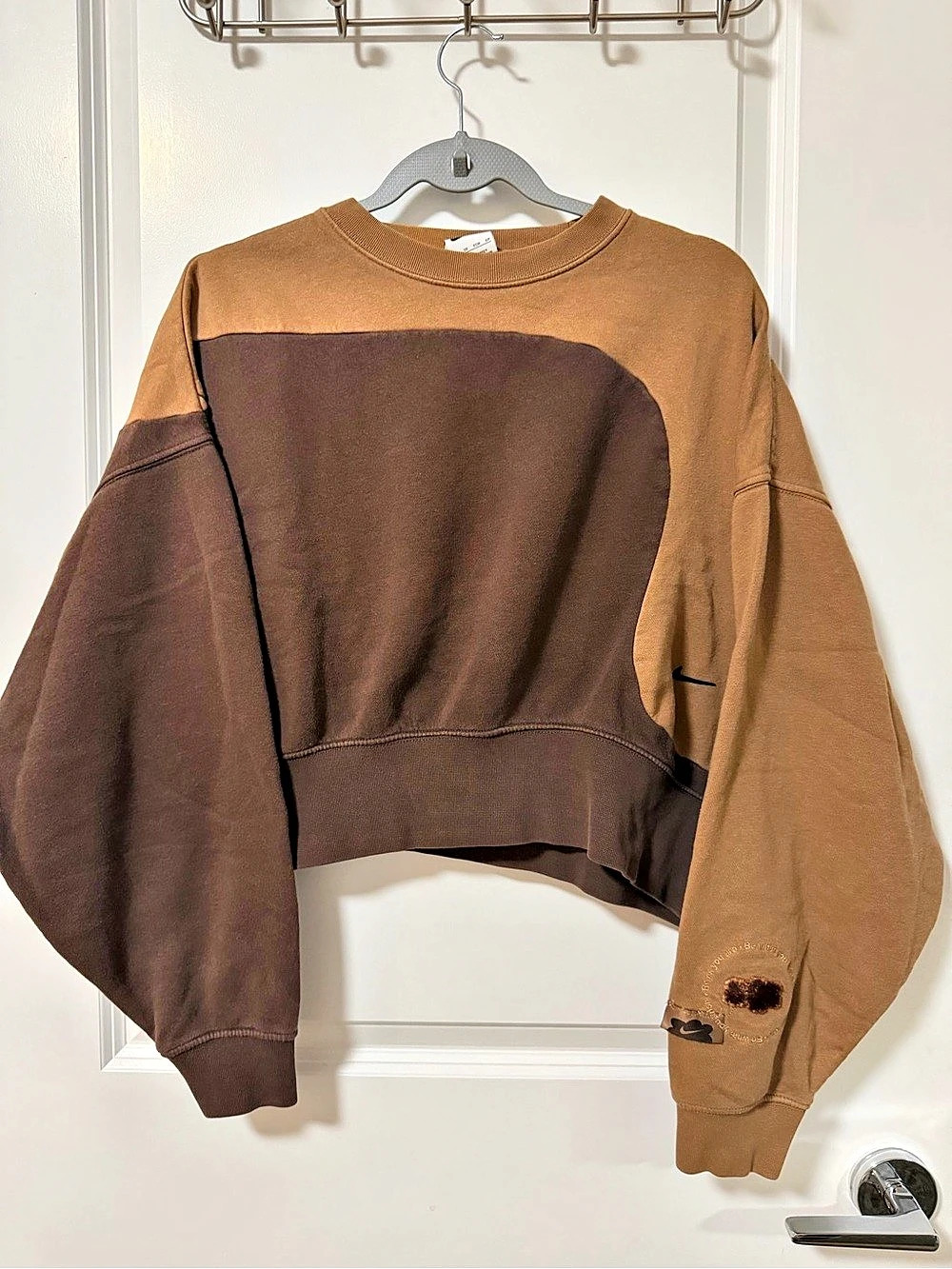 Nike Color Block Cropped Sweatshirt XS